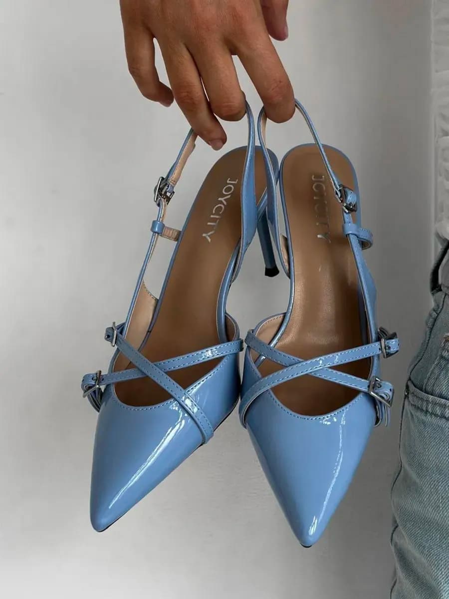 Туфли на каблуке вечерние слингбэки