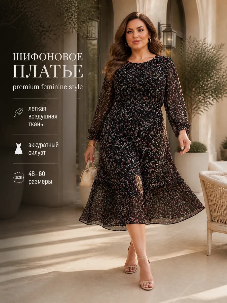 Шифоновые платье больших размеров
