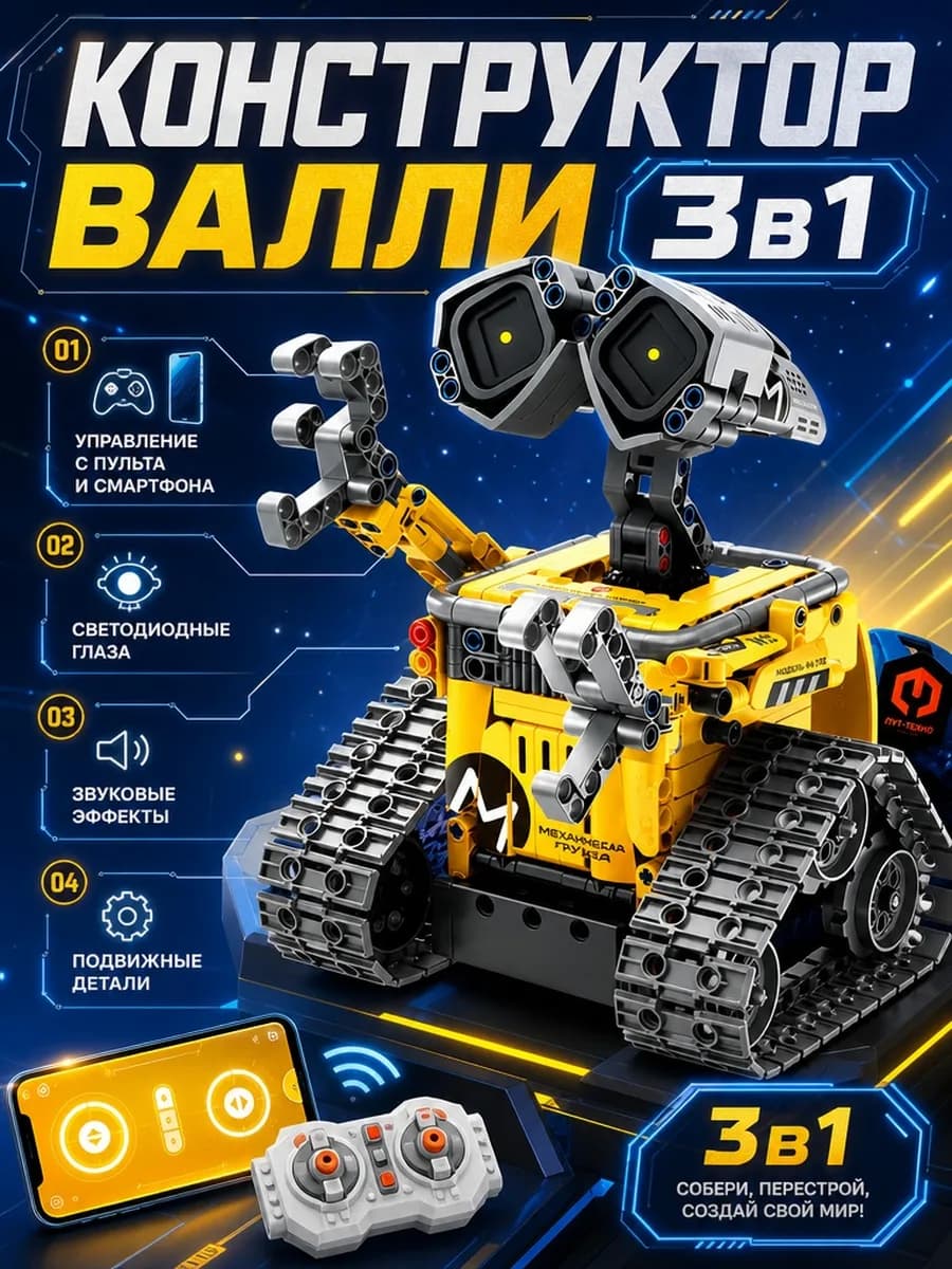 Конструктор робот Валли Wall-e 3 в 1 im.master