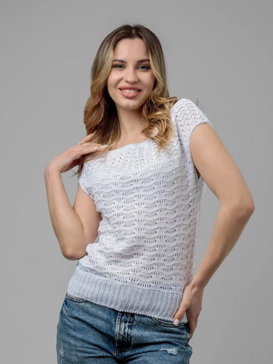 Топ летний ажурный вязаный
