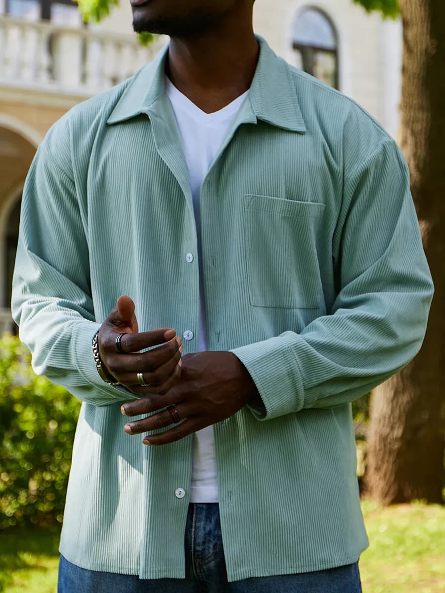 Рубашка вельветовая с длинным рукавом олд мани Oversize