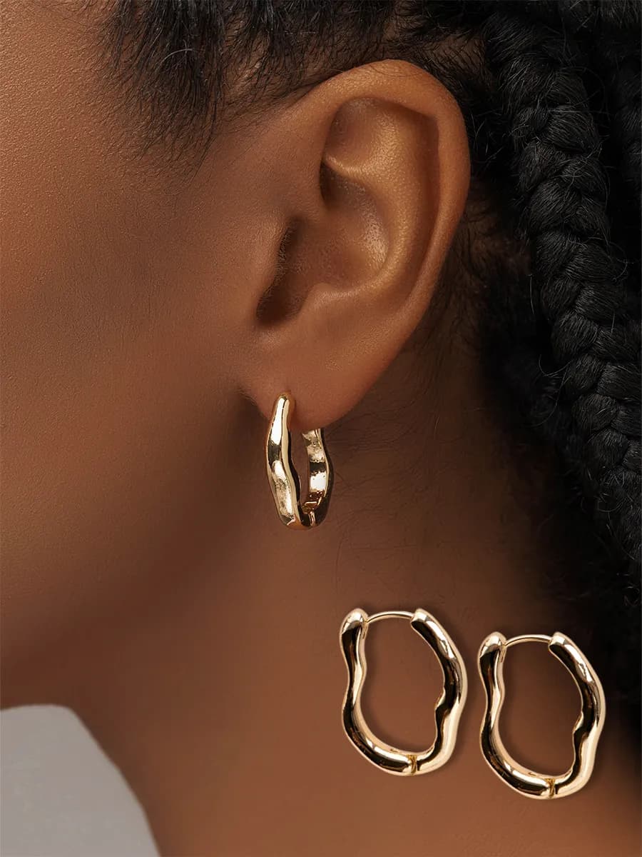 Серьги конго большие бижутерия