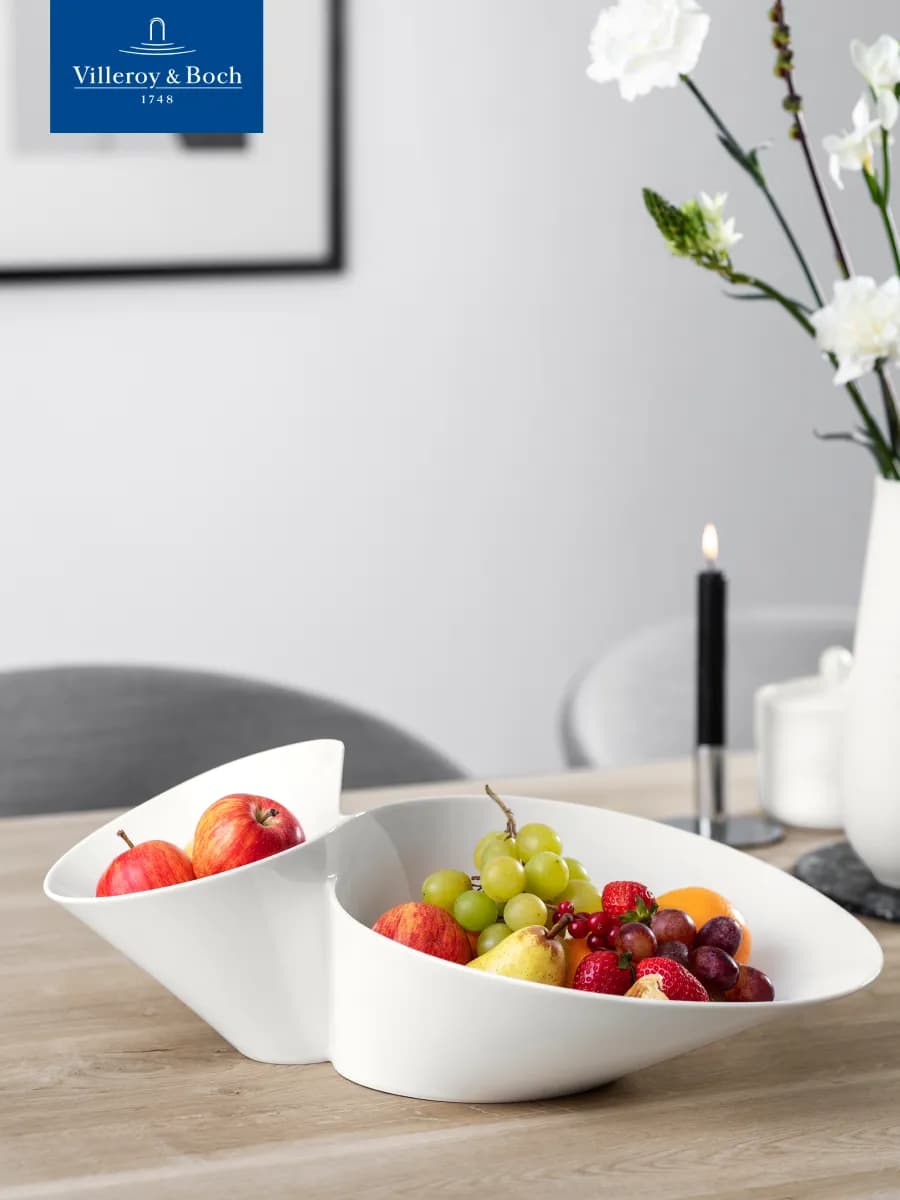 Двойной салатник 49х27 см, NewWave, Премиум-Фарфор