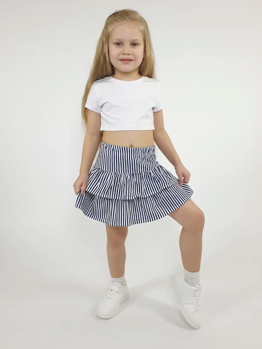 Юбка трикотажная с воланами в садик для детей