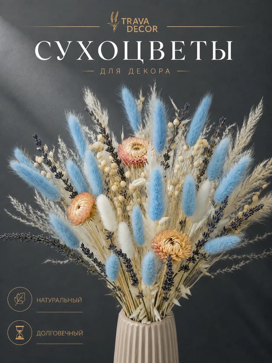 Сухоцветы для декора интерьера