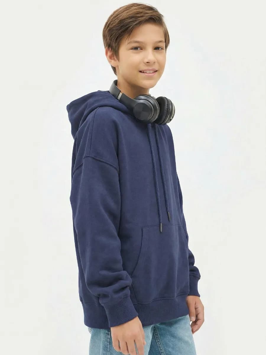 Худи оверсайз без начеса с капюшоном