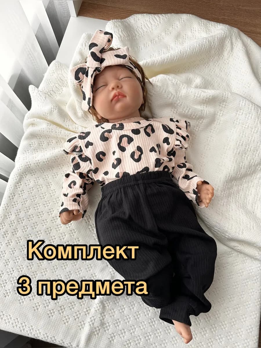 Нарядный костюм для новорожденного леопардовый