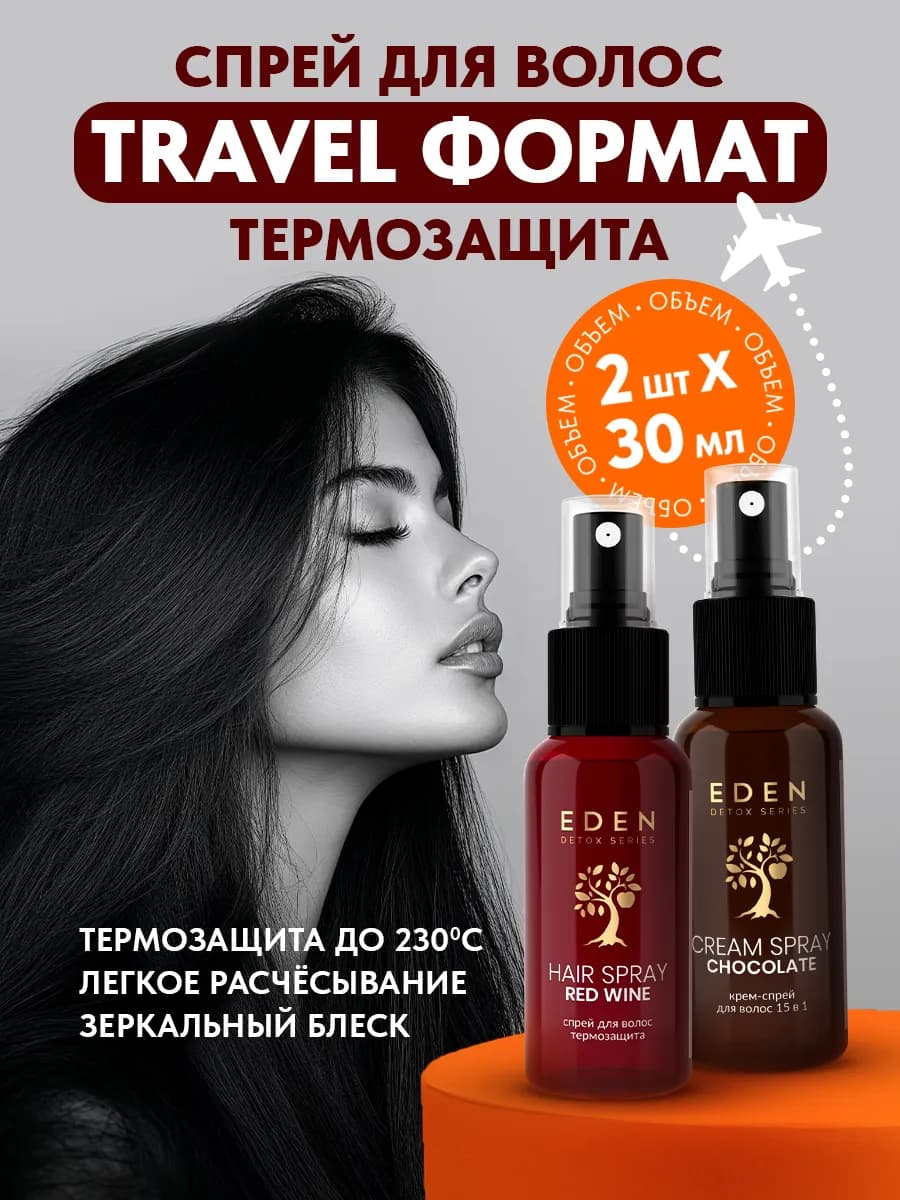 Крем спрей 15 в 1 и термозащита для волос 2x30 мл