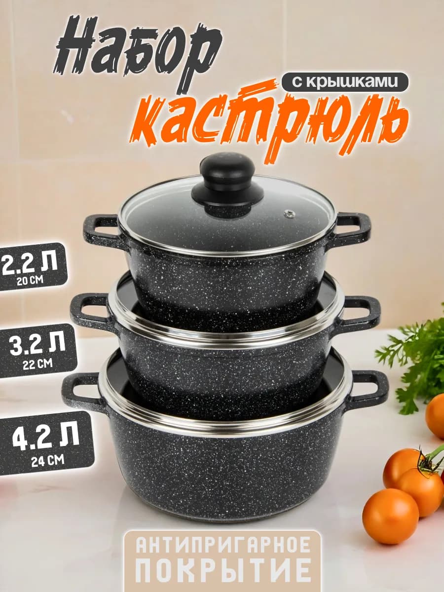 Набор кастрюль с антипригарным покрытием