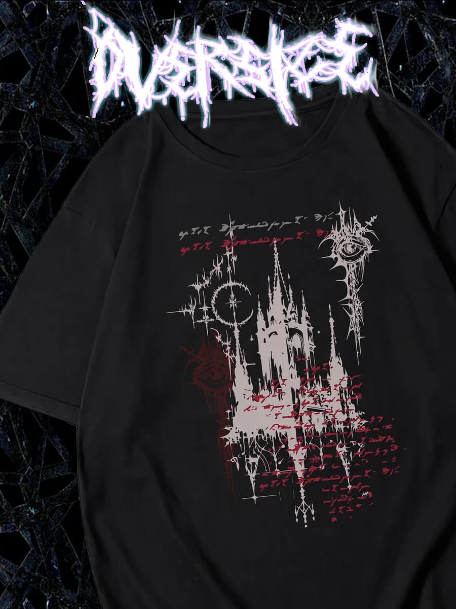 Футболка оверсайз Y2K, Готический стиль, gothic