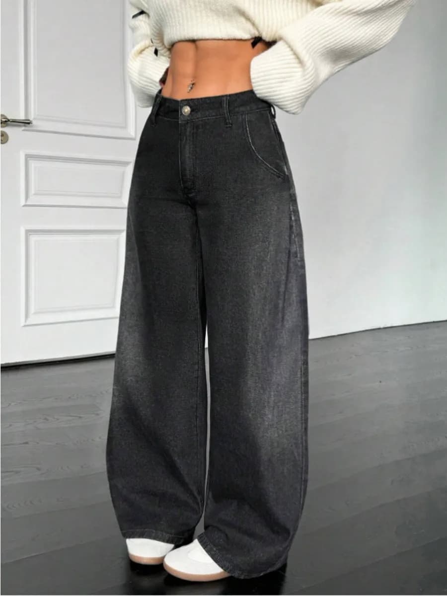 Джинсы широкие багги