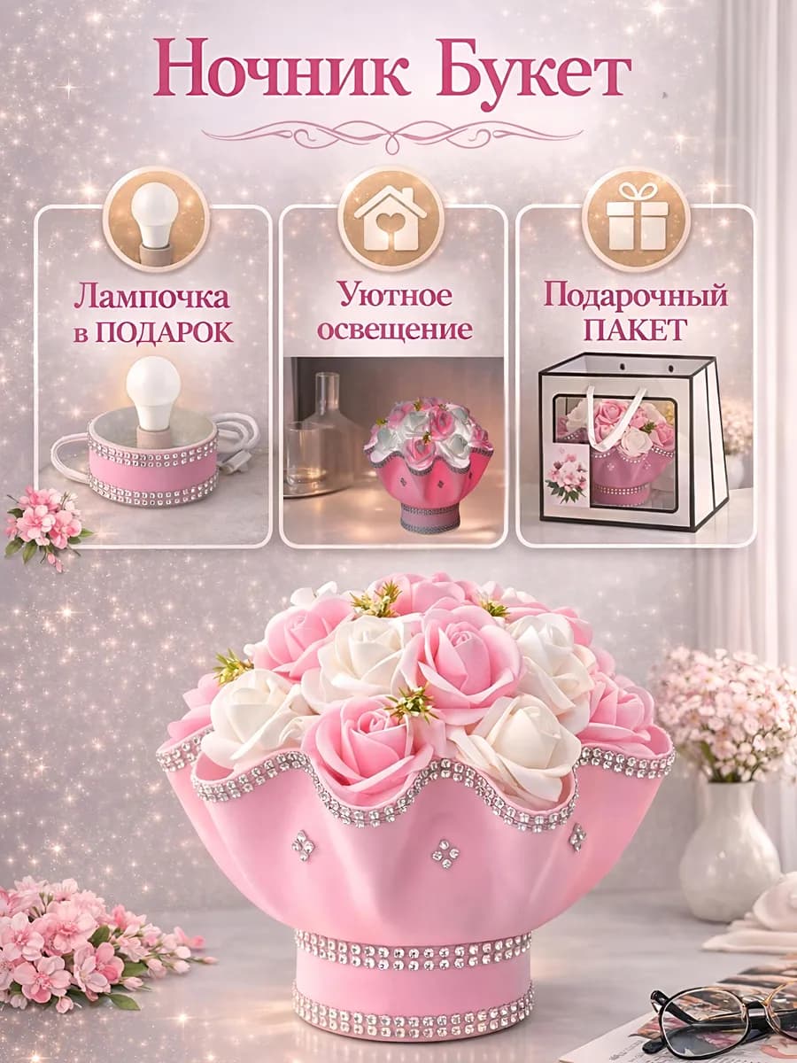 Светильник ночник букет