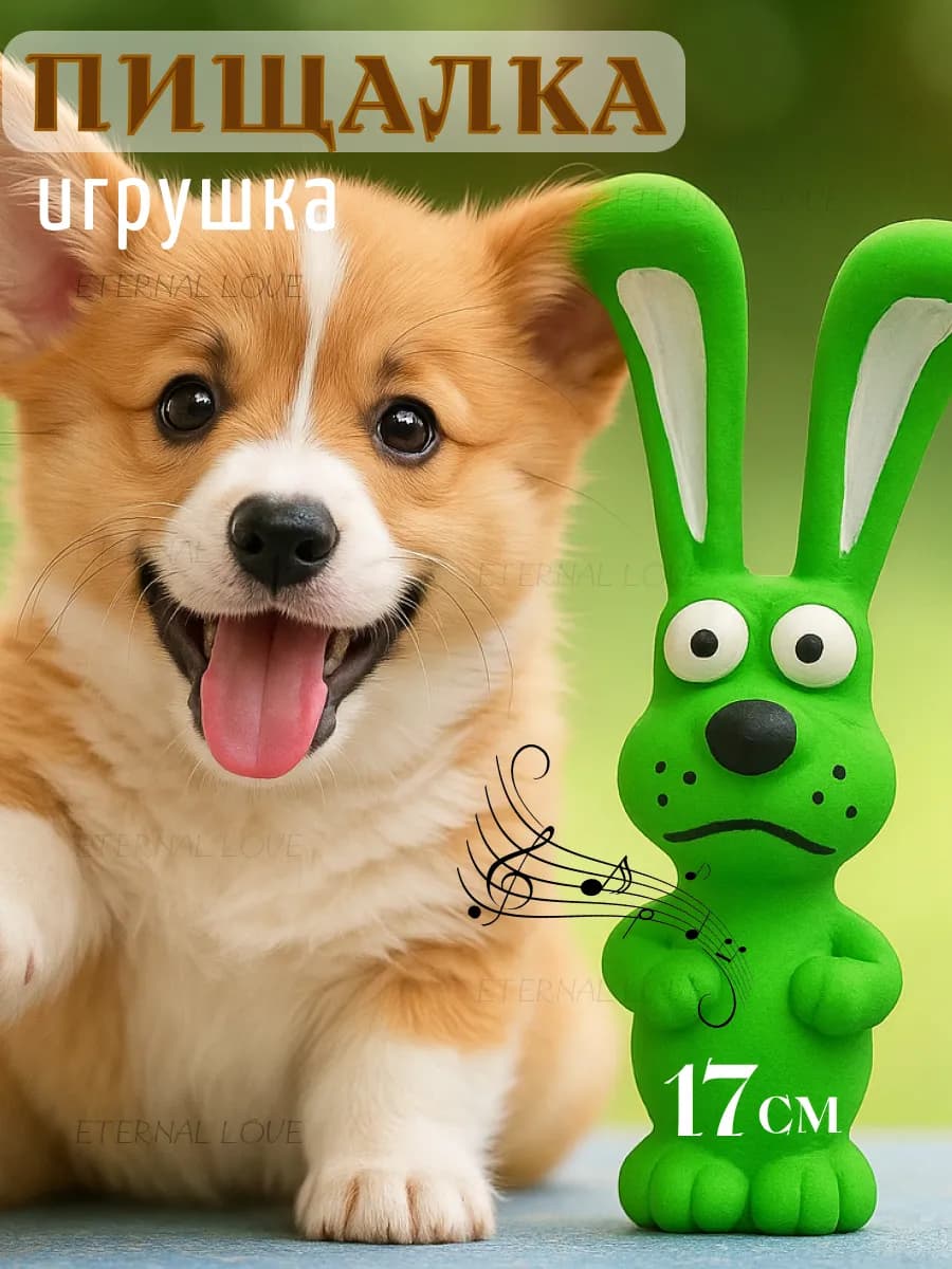 Резиновая игрушка для собак с пищалкой
