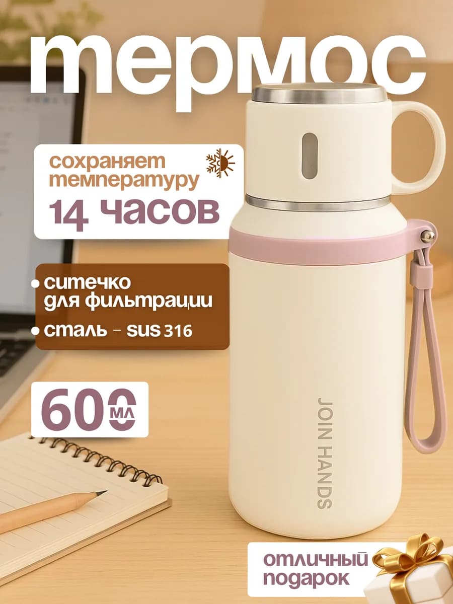 Термос для чая и кофе 0 6л - фото 1