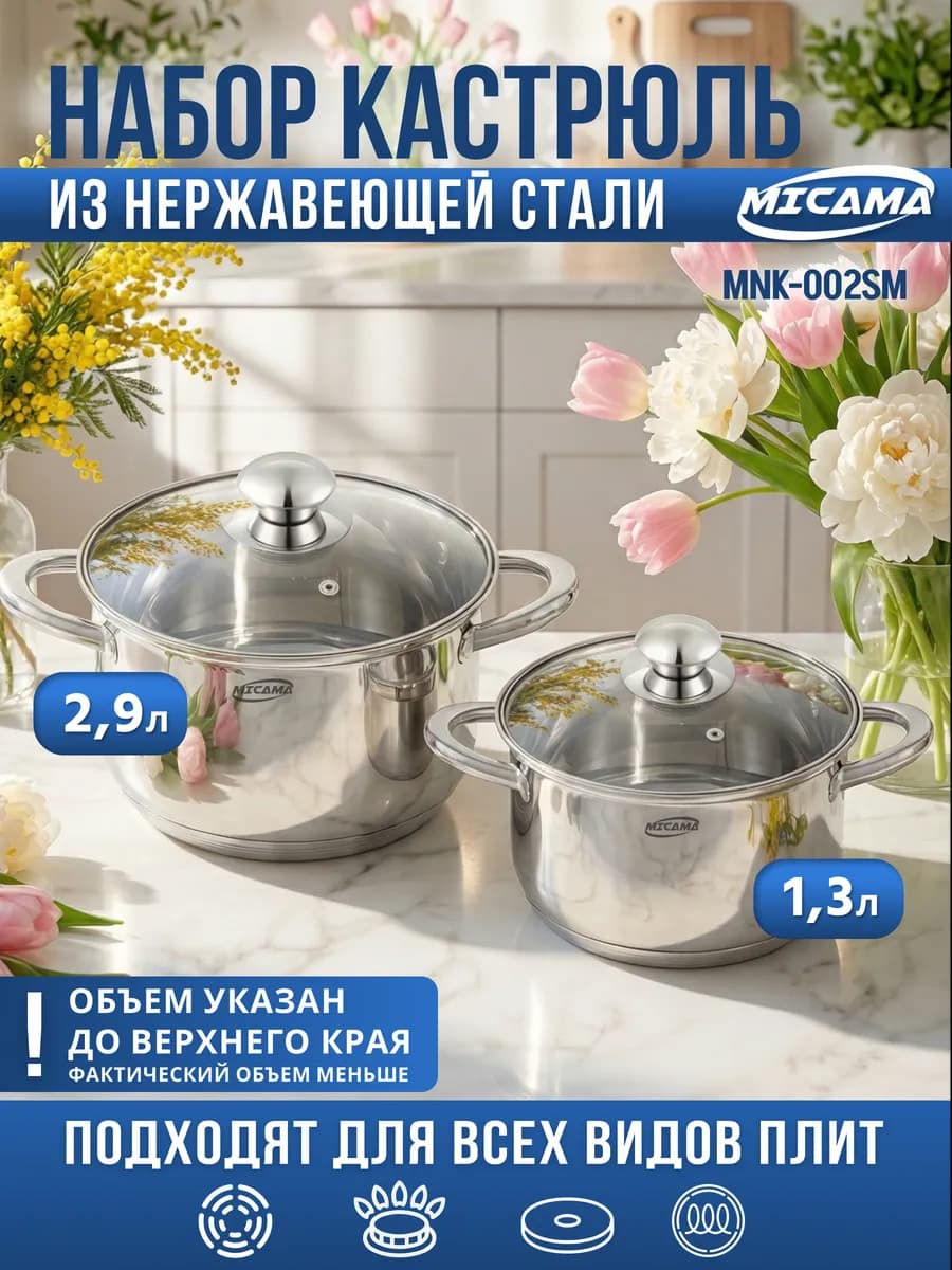 Набор кастрюль из нержавеющей стали