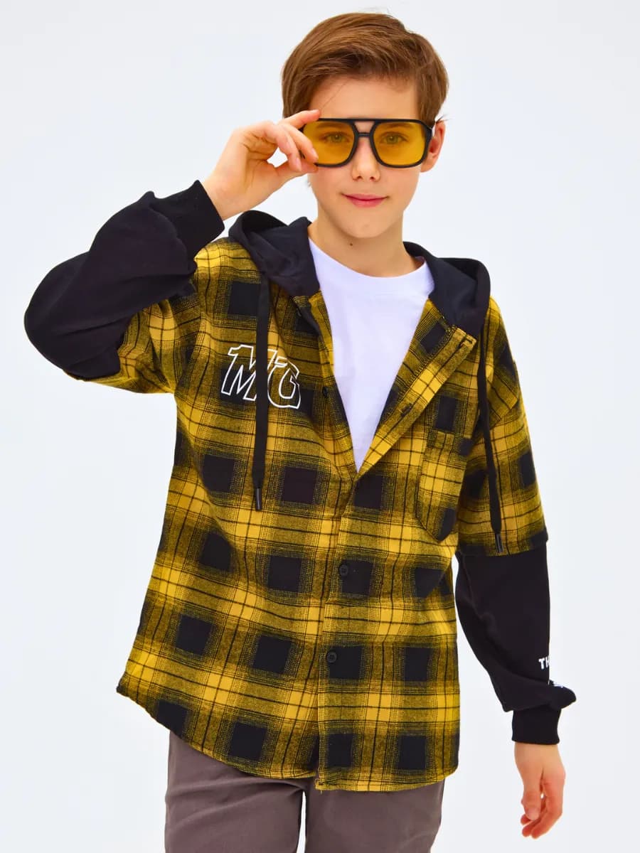 Рубашка в клетку оверсайз подростковая