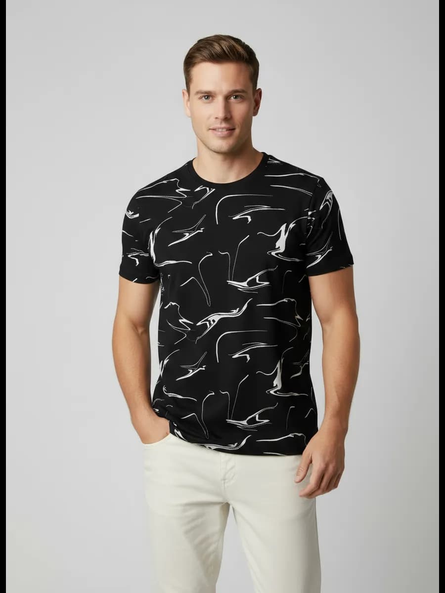 Футболка базовая хлопок с принтом