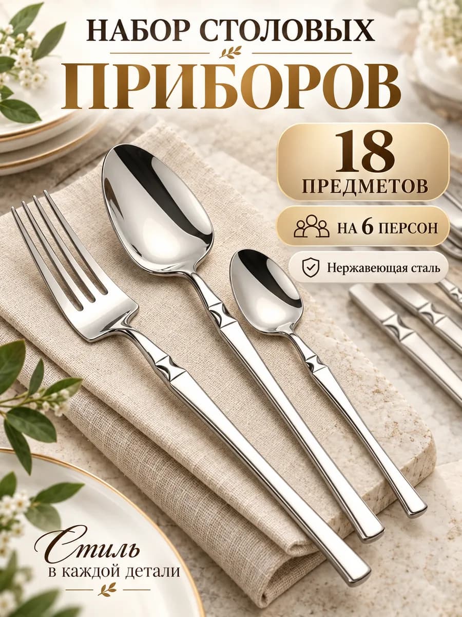 Набор столовых приборов ложек и вилок