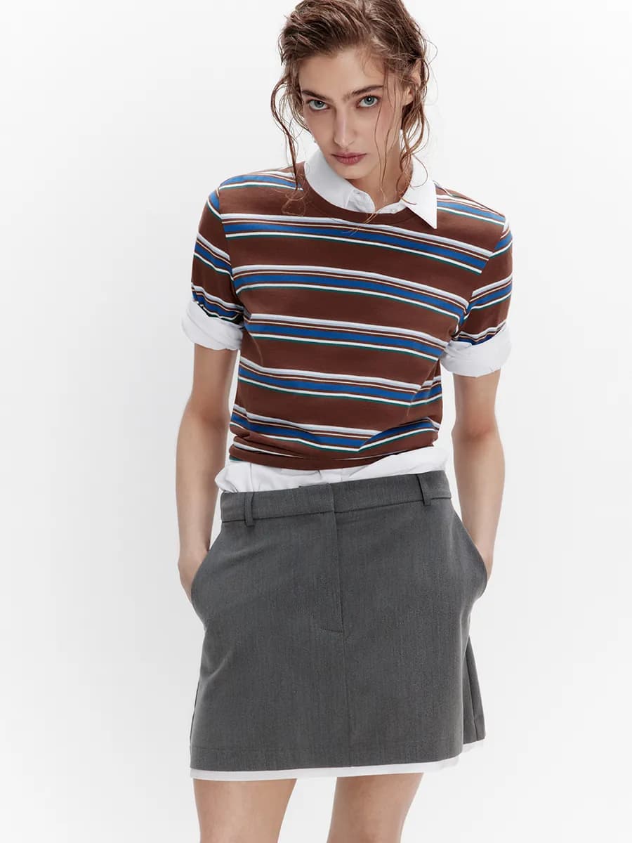 Футболка-топ хлопковая в полоску