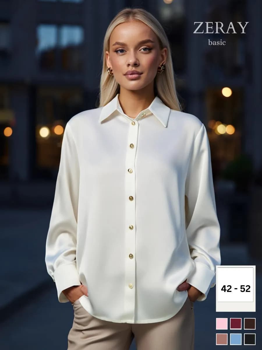 Блузка рубашка женская шелковая