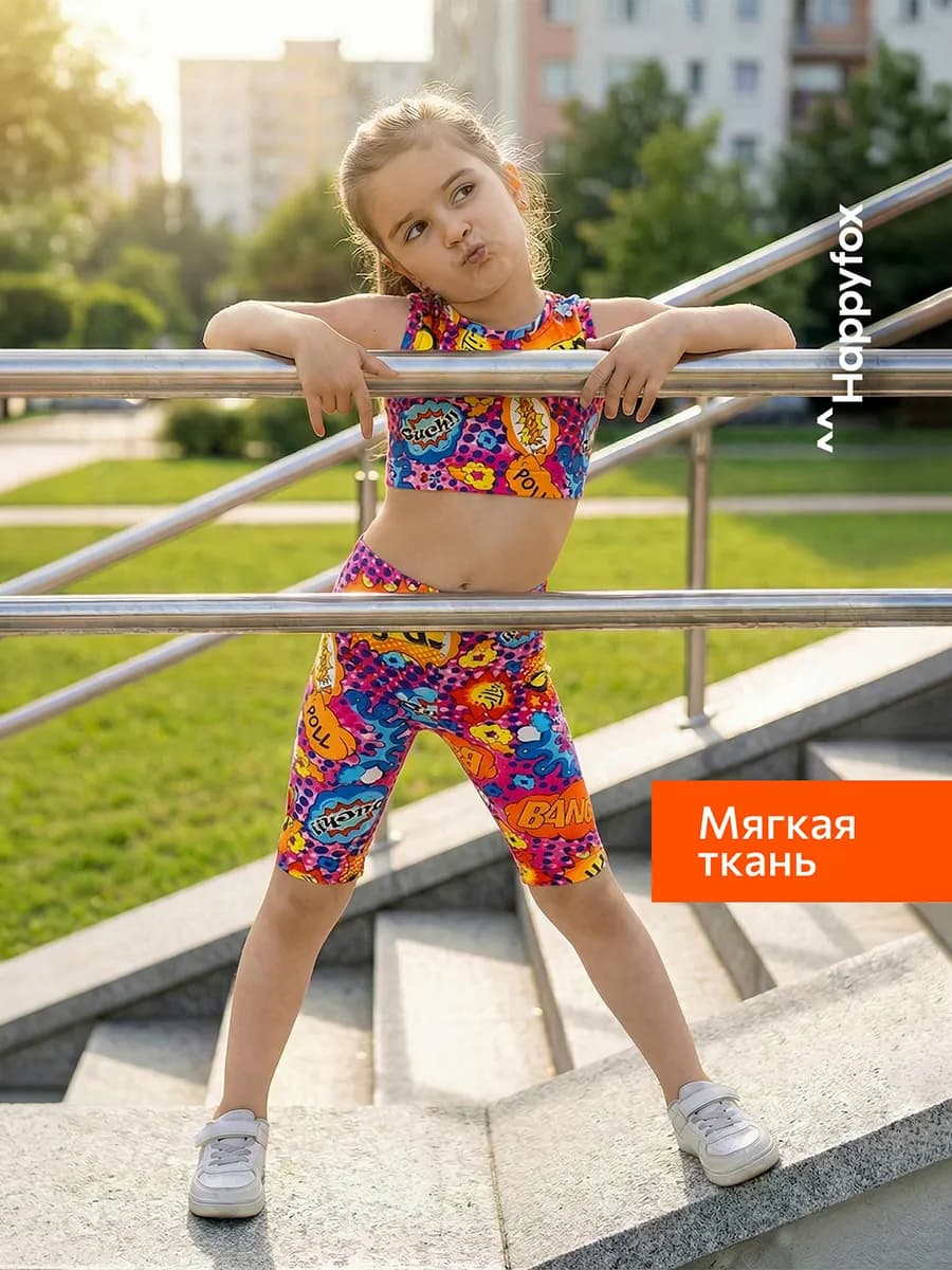 Костюм с бриджами и топом детский летний