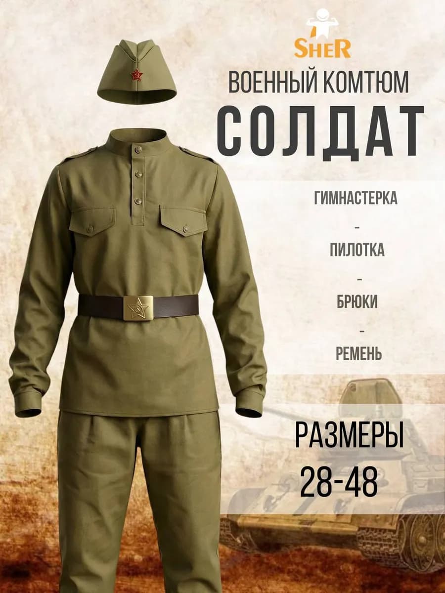 Военная форма Юный солдат на 9 мая
