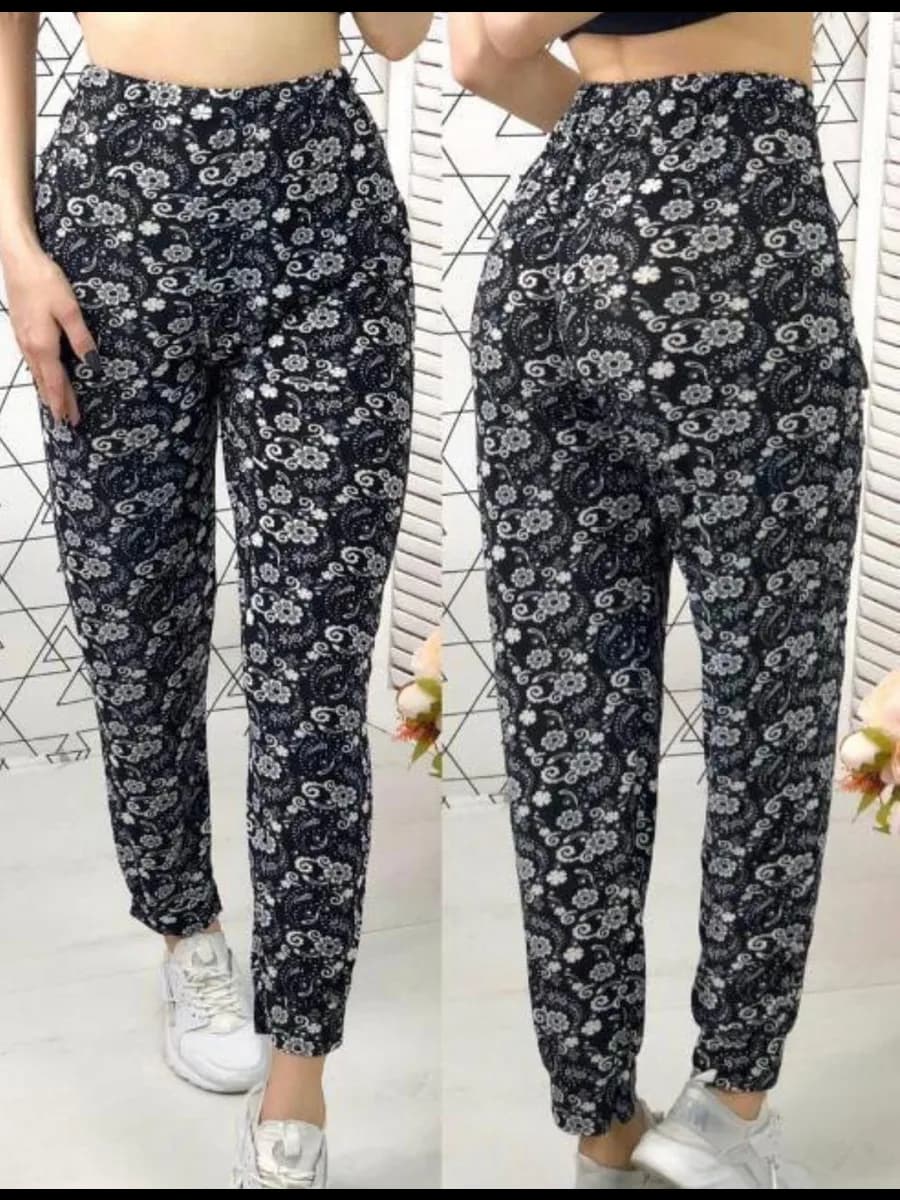 Штаны домашние с цветочным принтом