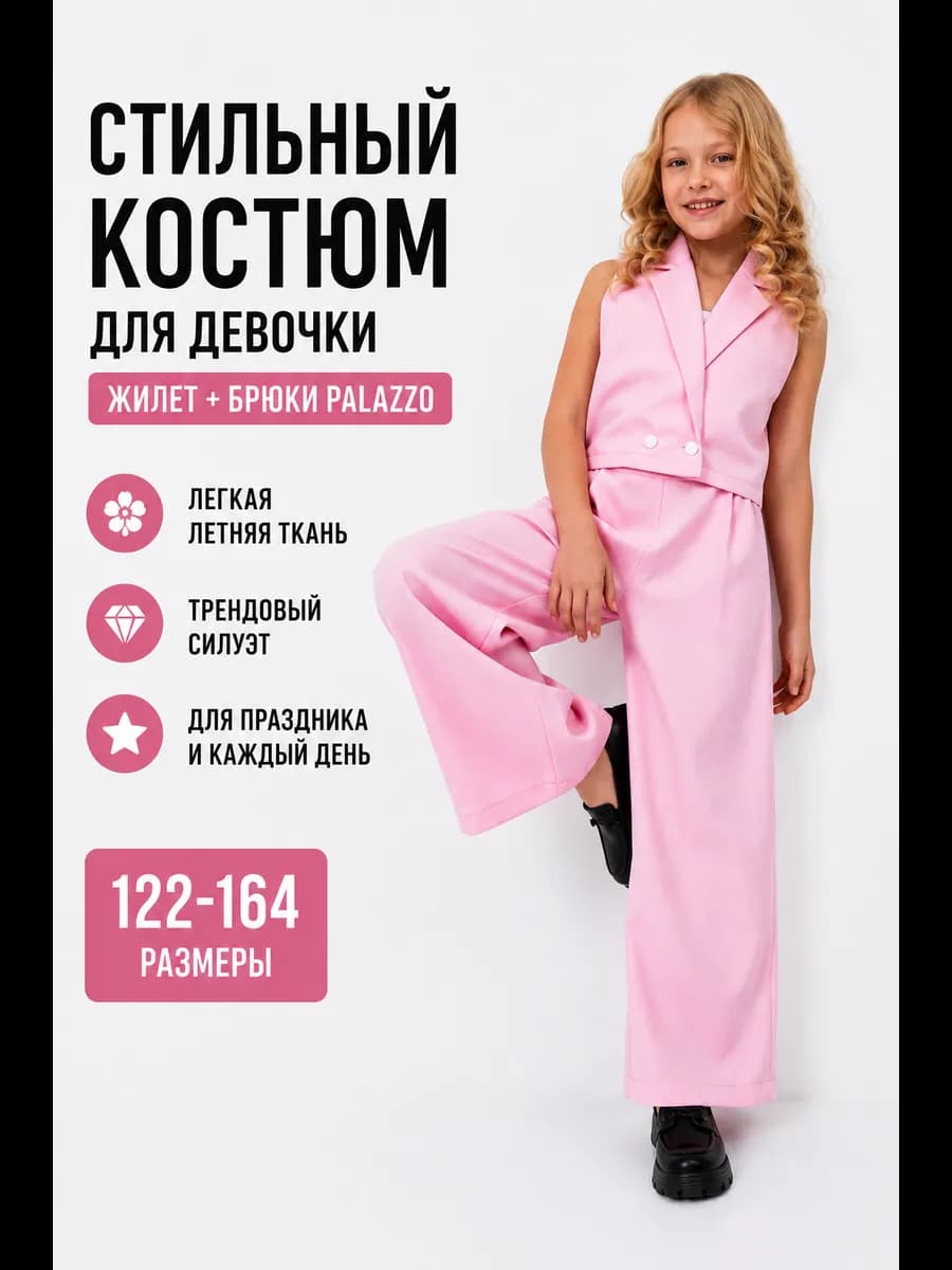 Костюм жилет с брюками для девочки
