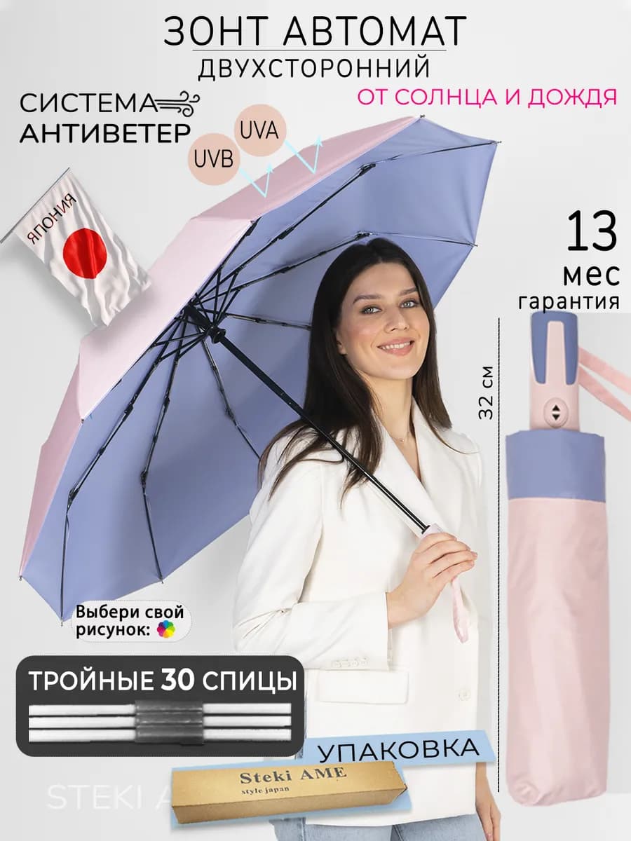 Зонт автомат антиветер усиленный