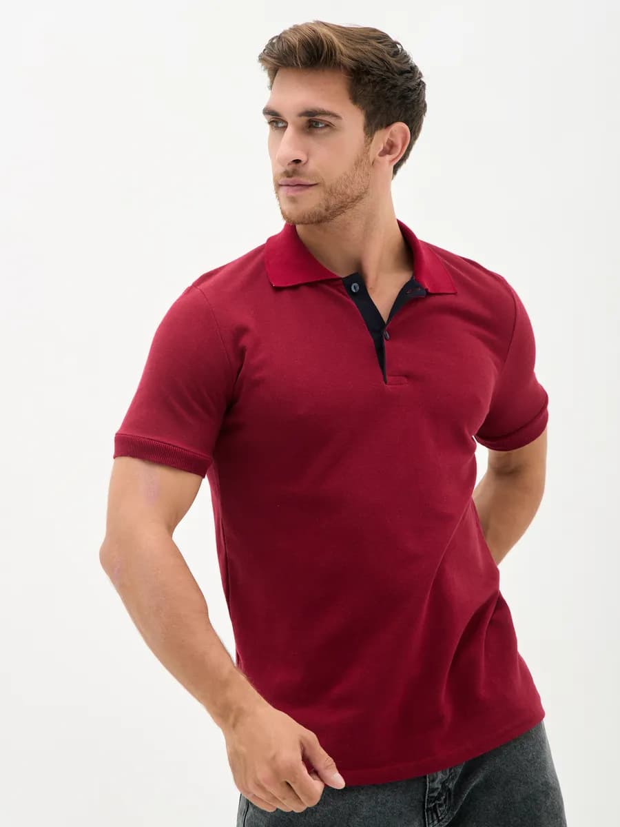 Футболка-поло A&B Collection, бордовое