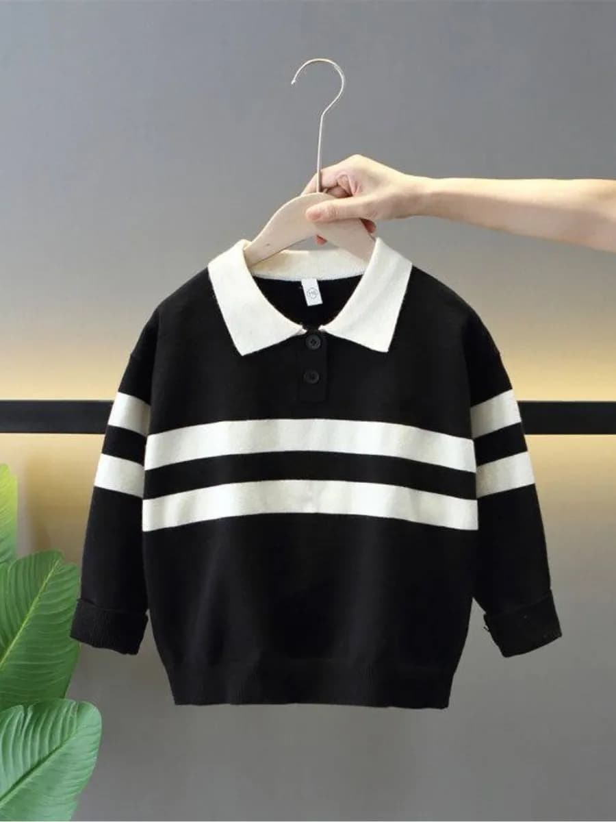 Джемпер поло вязаный для мальчика и девочки