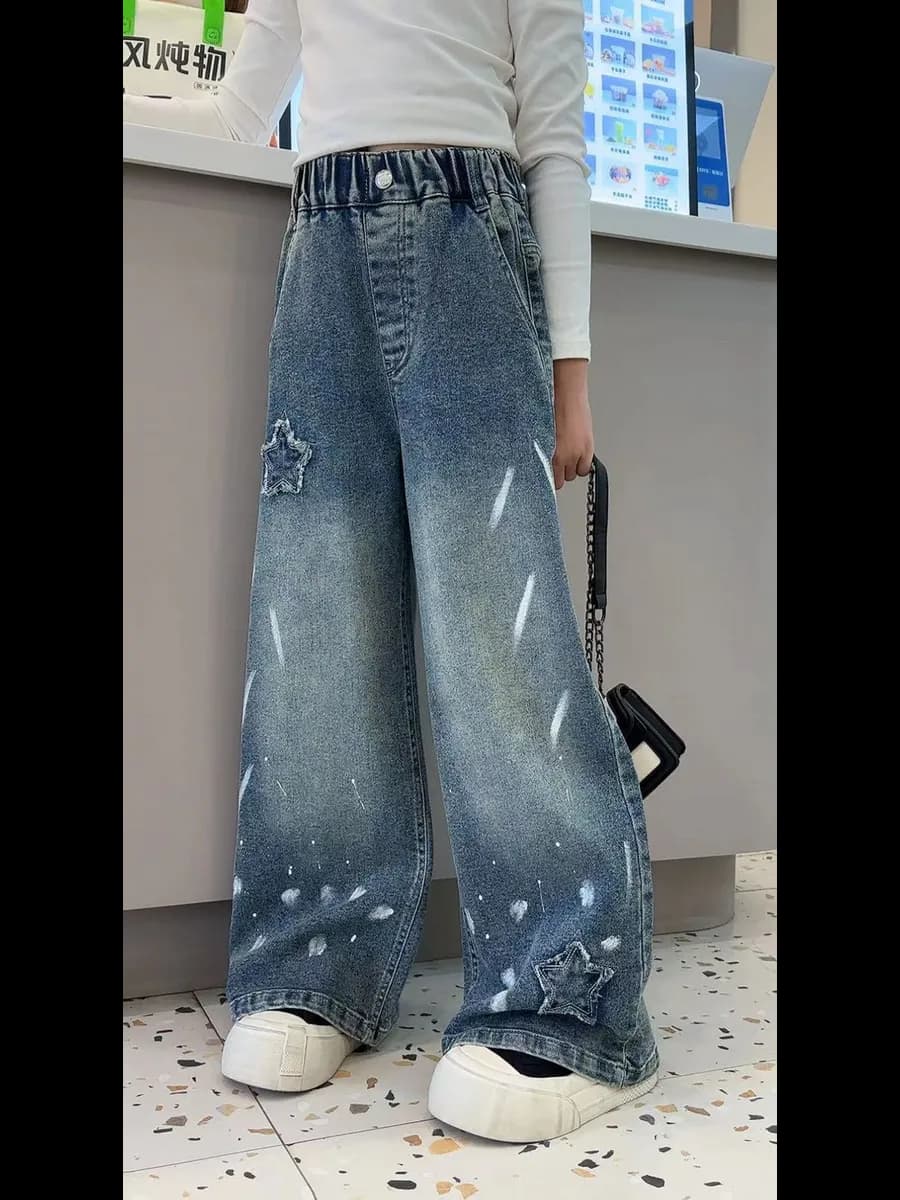 Джинсы палаццо на резинке