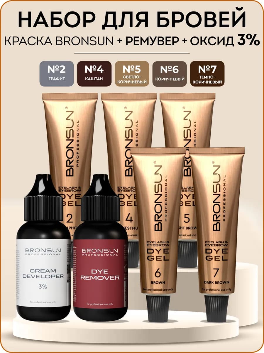 Краска для бровей и ресниц Бронсан набор