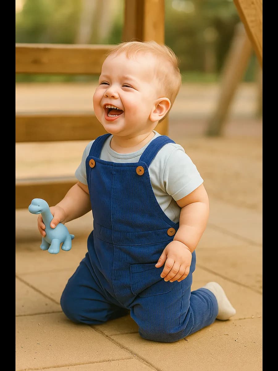 Комбинезон вельветовый детский на лямках синий