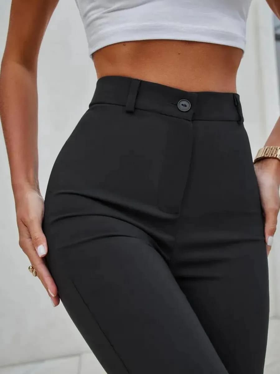 Брюки клеш классические с высокой посадкой