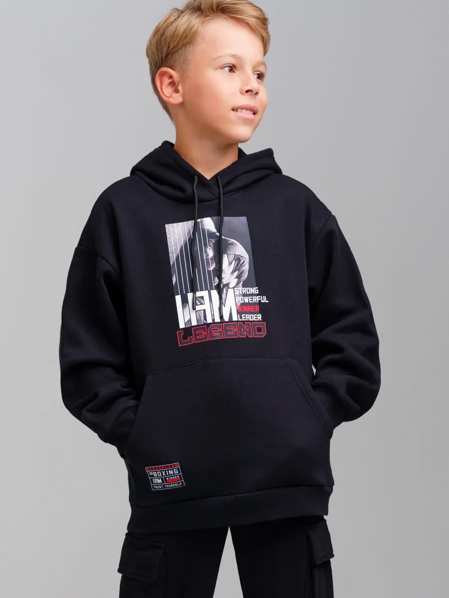 Худи с начесом толстовка подростковая с капюшоном - фото 1