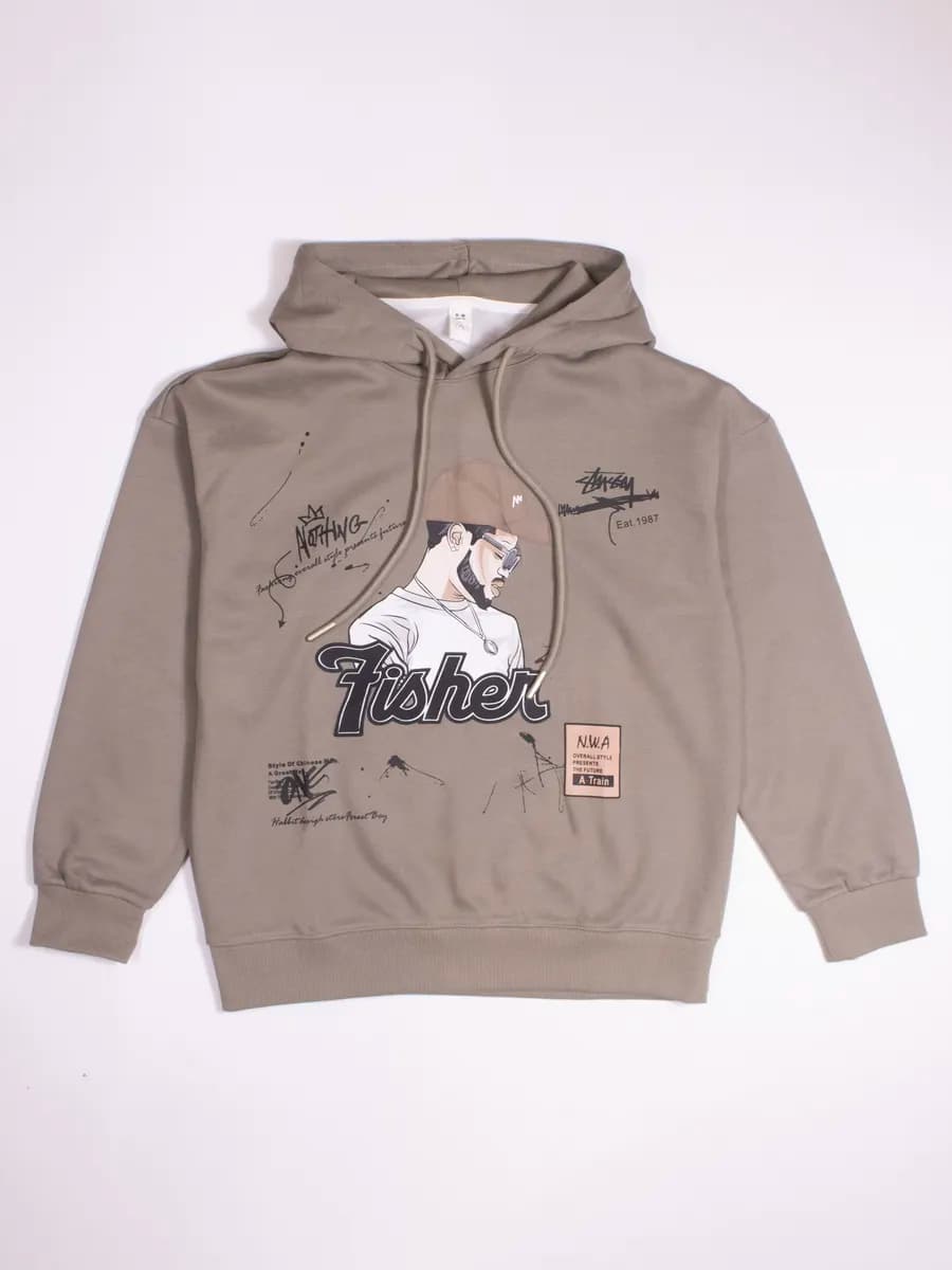 Худи оверсайз для мальчика без начеса с капюшоном