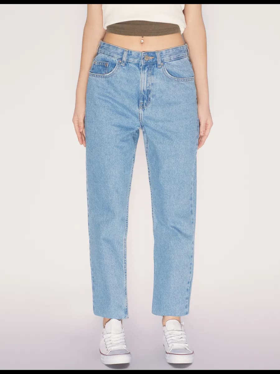 Джинсы МОМ с высокой посадкой