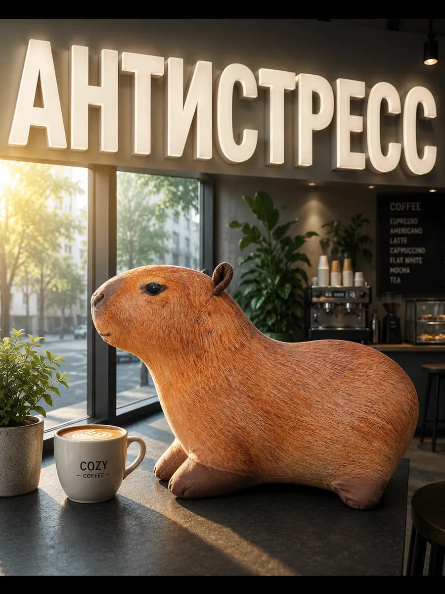 Капибара мягкая игрушка антистресс подушка, 32 см