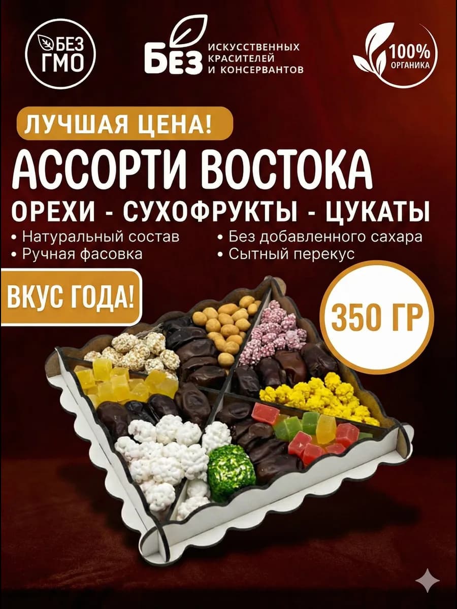 Подарочный набор Ассорти Сладостей и орехов 350 гр