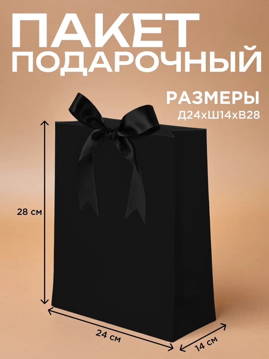 Пакет подарочный черный большой мужчине