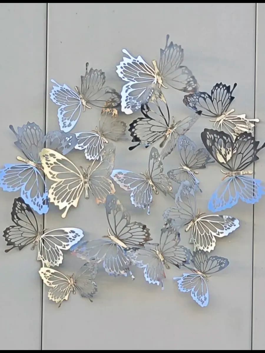 Наклейки бабочки 3D для декора и украшения - фото 1