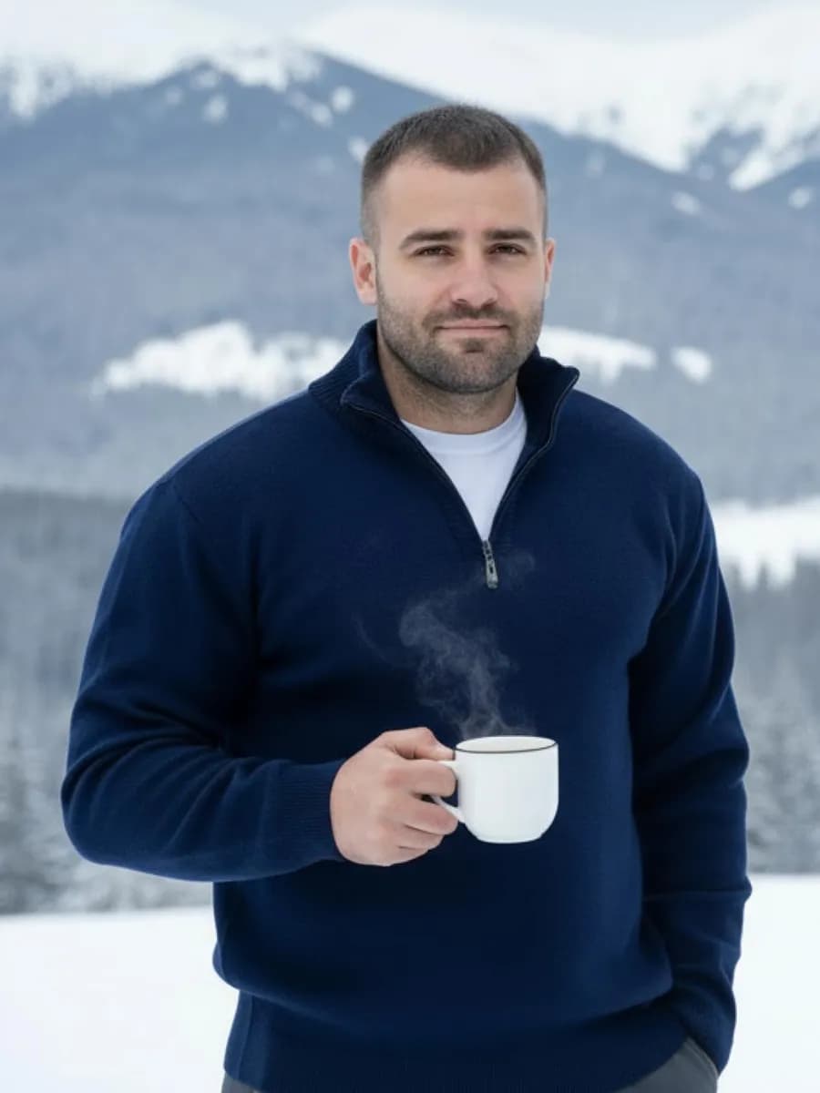 Свитер полузамок Old Money пряжа Турция