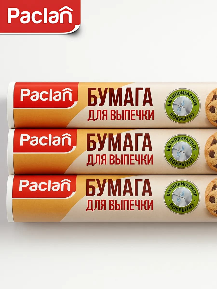 Бумага для выпечки силиконизированная 6м х 29см, 3 шт