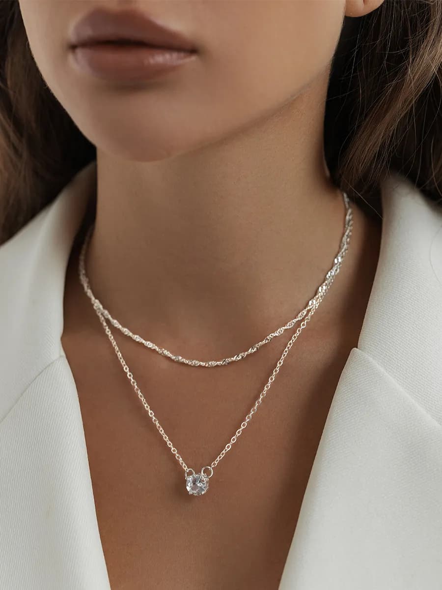 Цепочка двойная на шею с подвеской бижутерия