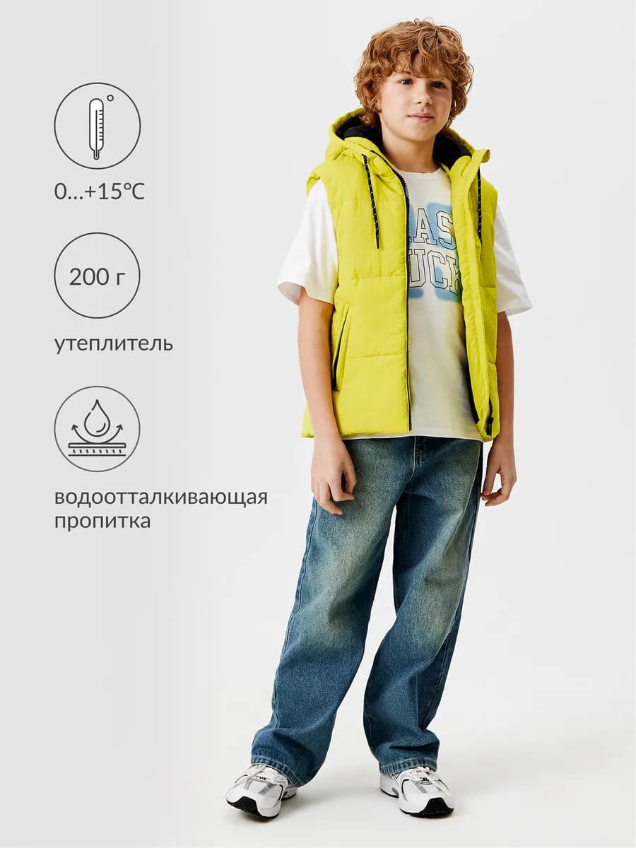 Жилет утепленный демисезонный с капюшоном