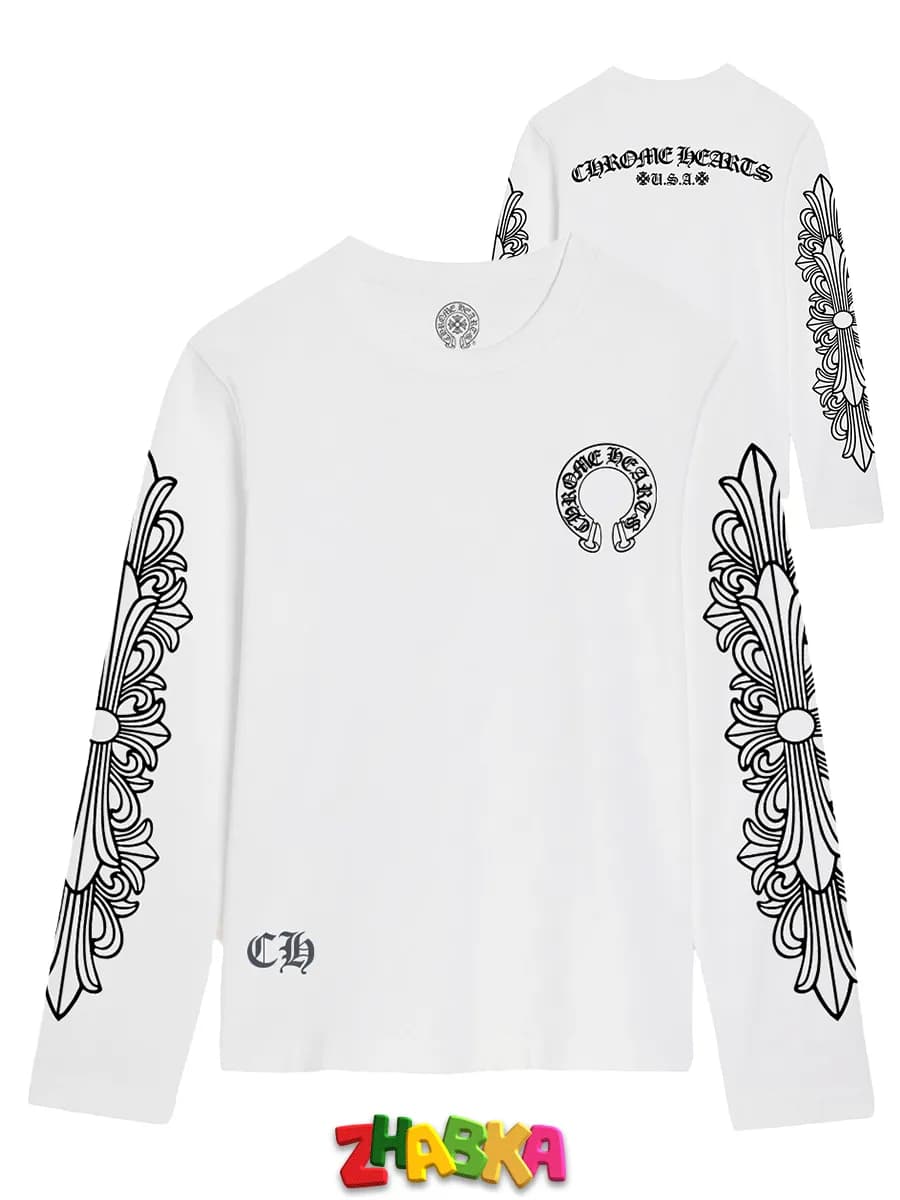 лонгслив с принтом оверсайз chrome hearts sk8