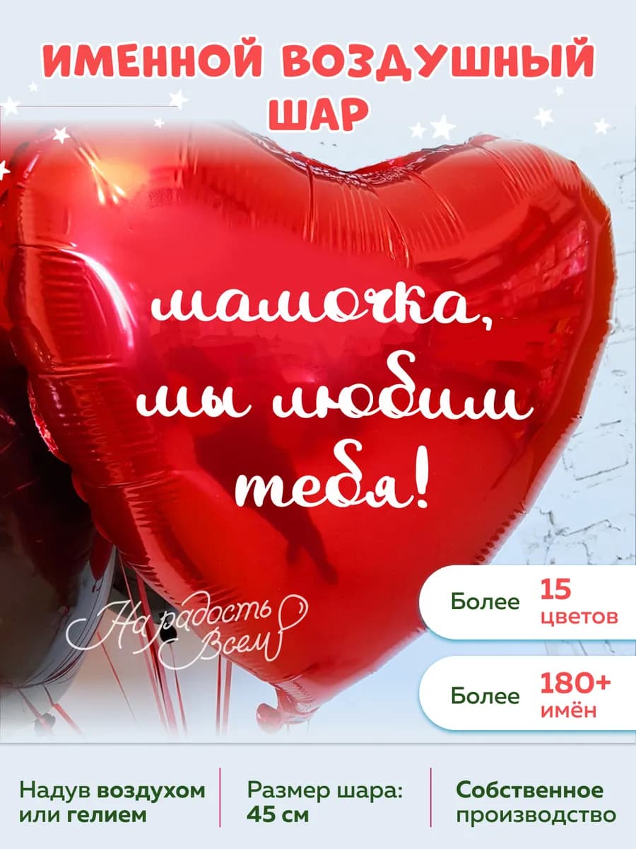 Воздушный шар сердце мамочка, Мы любим тебя