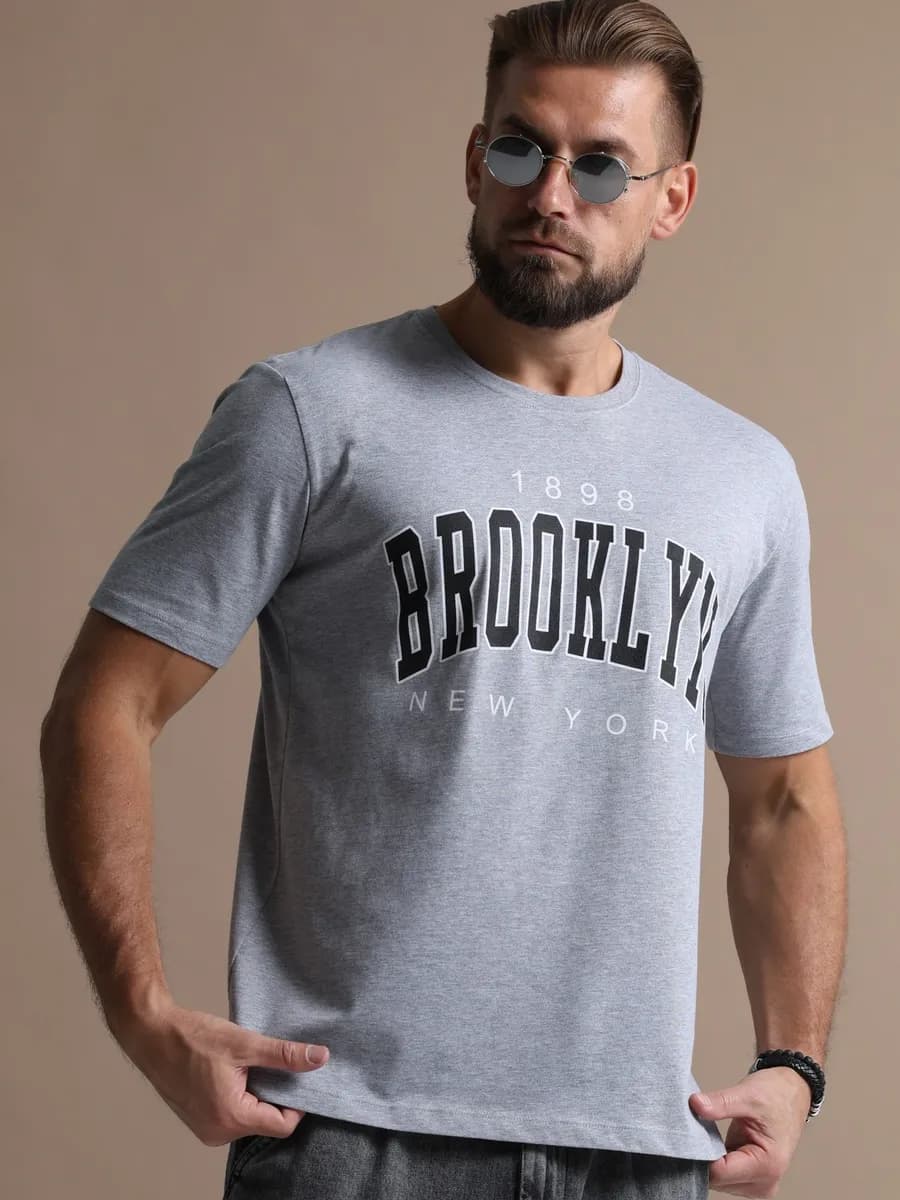 Футболка оверсайз с принтом Brooklyn хлопковая