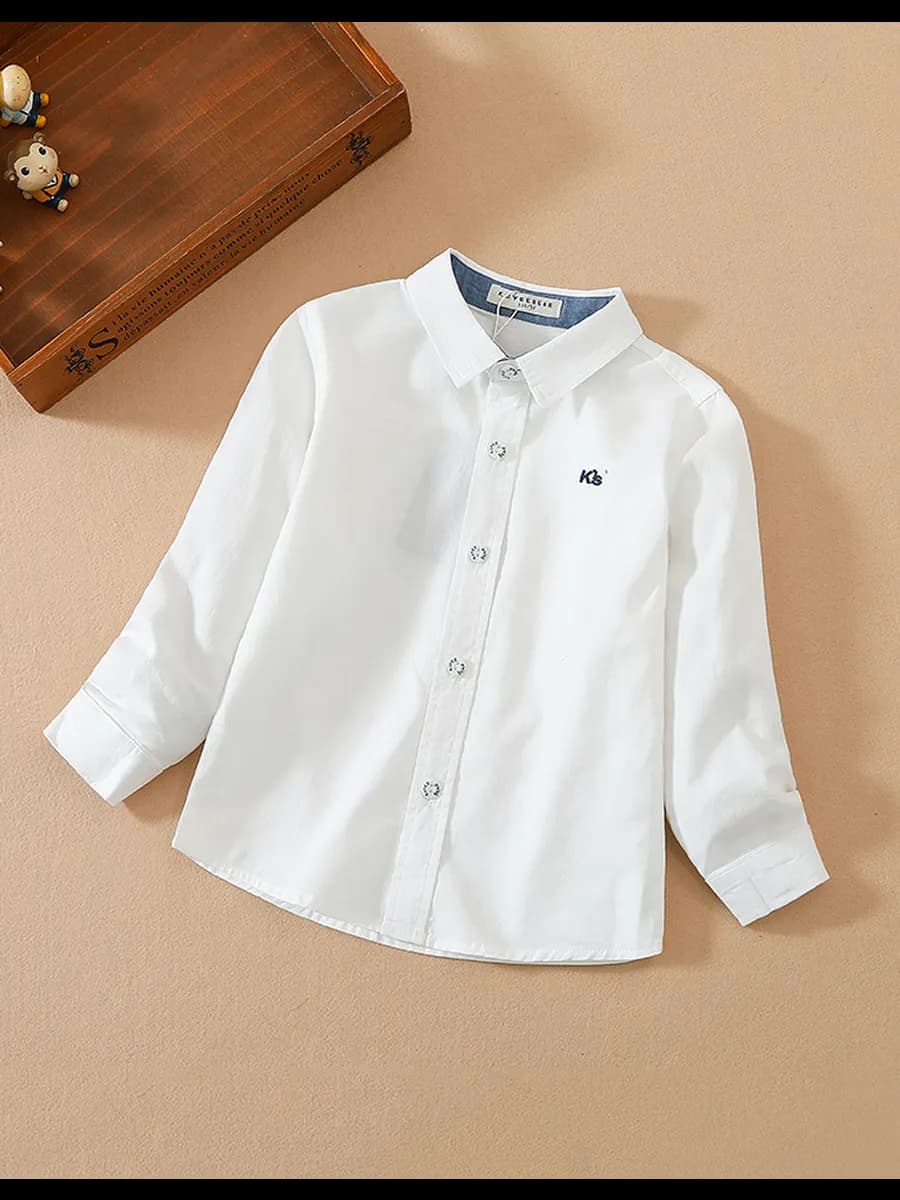Рубашка с длинным рукавом для мальчиков в классическом акаде…